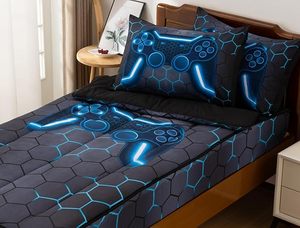 Aimuan 3 cái trẻ em <span class=keywords><strong>Comforter</strong></span> thiết lập dây kéo bộ đồ giường thiết lập cho bé trai <span class=keywords><strong>Twin</strong></span> Kid bộ đồ giường trò chơi <span class=keywords><strong>Comforter</strong></span> tất cả trong một dây kéo bộ đồ giường - Product Image 4