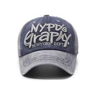 Custom Men <b>Women</b> Vintage Washed Distressed Baseball <b>Cap</b> Letter Embroidery Streetwear Sun Hat - Product Image 5