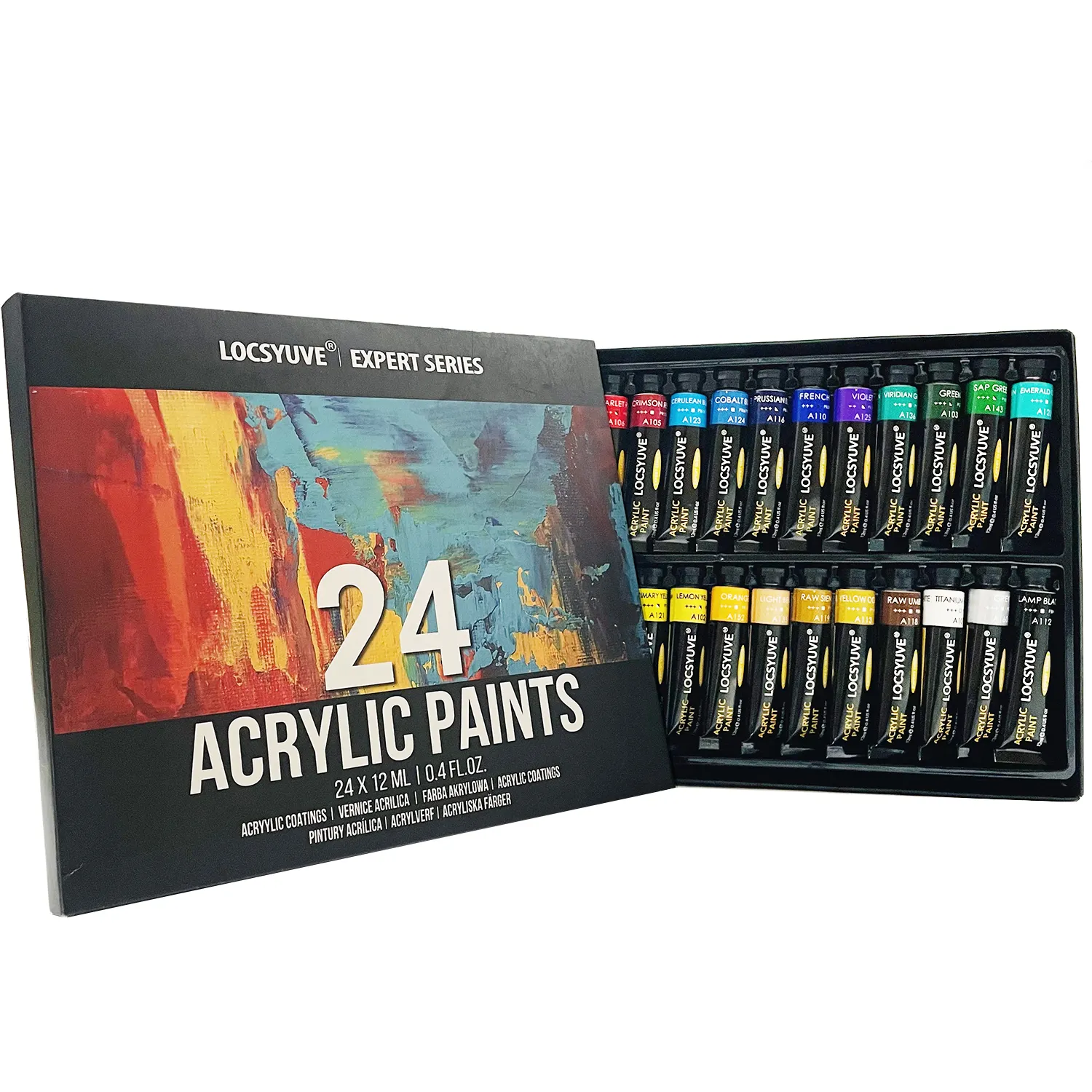 A fábrica chinesa fornece diretamente 24 cores pintura acrílica cor diy graffiti conjunto pintura set pintura