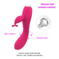 G-Punkt Vibrator mit Flatternden Ohren Klitoris-Stimulation Starke Vibrationen Doppelmotor Medizinisches Silikon IPX7 Wasserdicht 10 Modi für Frauen