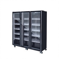 Réfrigérateur à vitres pour exposition, refroidi par air commercial avec étagères réglables