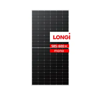 LONGi LR5-72HTH 580-600Mシングルガラス580W585 W 590W 595W 600W蓄音機システム用モノラルソーラーパネル