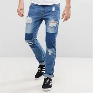 Neueste Design Alle Marken Jeans Name Slim Fit Zerrissene Jeans Herren Denim Jeans