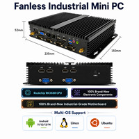 Mini PC Industrial Sin Ventilador Rockchip RK3588, Garantía de 3 Años, Soporte WIFI6, RS232 COM, DDR4 2133MHz, 6 TOPS, HDM2.0