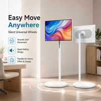 Android Touch Screen TV 27 32 Inch Portable Smart TV on Wheels with Battery and Wireless Display