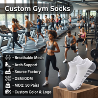 Chaussettes de sport respirantes en coton tricoté OEM, chaussettes de sport à absorption de l'humidité, chaussettes de sport rembourrées pour hommes et femmes, course à pied