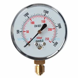 Schwarzes Stahl gehäuse Niederdruck manometer Gas manometer mbar