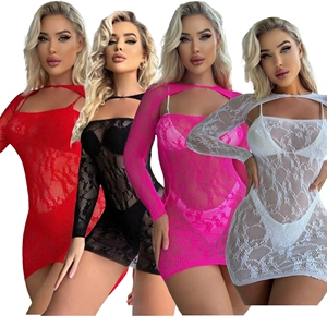Donne vestite biancheria intima <span class=keywords><strong>trasparente</strong></span> Sexy da notte elasticizzata in <span class=keywords><strong>pizzo</strong></span> floreale Lingerie di san valentino - Product Image 1