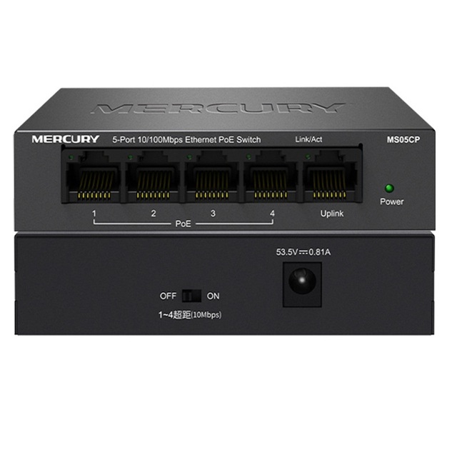 Weak Current Equipment,POE Powered 48V 100Mbps 5-port Monitoring Switch,Unmanaged Ethernet Network Switch,Ethernet Splitter