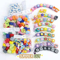Creative Colorful Cube Square 26 Alphabet Beads Relieve Stress Keychain Keycap English Letter DIY Keychain Keyboard DIY Keycaps