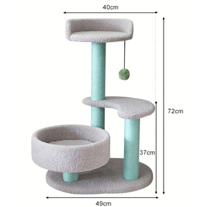 Neues Design Modernes Sisal seil Holz Kratz baum Turm Holz Kratz baum Großer Kratz baum Turm - Product Image 5