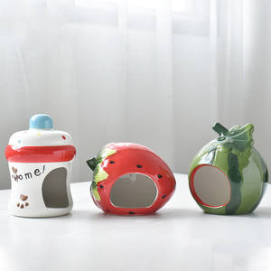 <span class=keywords><strong>Hamster</strong></span> en céramique dissimulé pour petit Animal, maison en forme de fraise et de pastèque, - Product Image 2