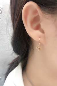 NEW 925 Sterling <strong>Silver</strong> Simple Plain Animal <strong>Crab</strong> Shape Hoop Earring with 18K Gold Plated <strong>Jewelry</strong> - Product Image 2