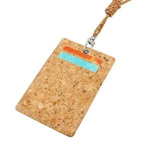 Customized Wholesale Vegan Cork Fabric Card <b>Holder</b> Bank Employee <b>ID</b> Card Badge <b>Holder</b> - Product Image 3