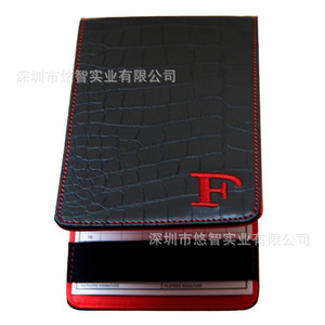 Funda para tarjetas de puntos de golf de cuero PU con compartimento para lápiz integrado; funda para puntos de torneo. - Product Image 2