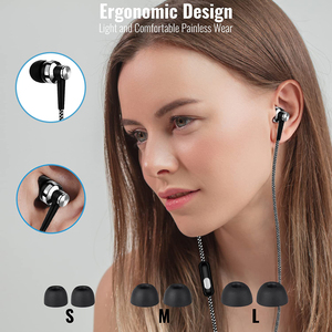 Avec microphone écouteurs personnalisés Casque filaire dans l'<span class=keywords><strong>oreille</strong></span> câble en nylon tressé 3.5 sons stéréo autour de l'écouteur - Product Image 5