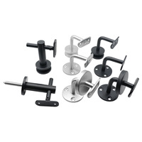 Supports de tube rond et carré en acier inoxydable ZD 304 316, finition miroir satiné noir mat, pour main courante et support de verre