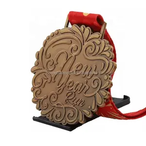 Pemasok produk Cina. Medali piala penghargaan olahraga maraton perak 3D logam baru