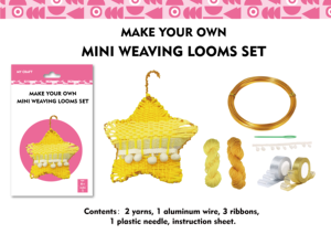 Jouet DIY pour enfants, créez votre propre mini métier à tisser en forme d'étoile, ensemble de tissage manuel, ornement suspendu en forme d'étoile, fil arc-en-ciel, jouet artisanal fait main - Product Image 4