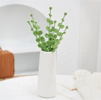 100% Handgemaakte Kunstmatige Gebreide Bloem Gehaakte Eucalyptus Bladeren Bloemen Breien Bladeren Gehaakt Blad Huisdecoratie