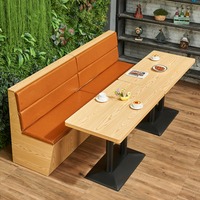 Meubles de restaurant de luxe légers en usine, ensemble de sièges en cuir, contreplaqué, bois massif, canapé, table et chaises, meubles commerciaux