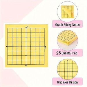6 ชิ้น 150 แผ่น กระดาษโน้ตสีสันสดใสแบบมีแกนพิกัด ติดเองได้ นำกลับมาใช้ใหม่ได้ สีสันสดใส สำหรับนักเรียน ใช้เรียน หรือเตรียมตัวกลับไปโรงเรียน - Product Image 3