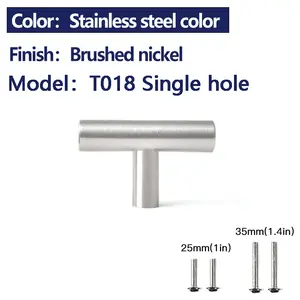 Gold Handle Pull T Bar Ss201 Hollow Stainless Steel Cupboard Handle With Cheap Price