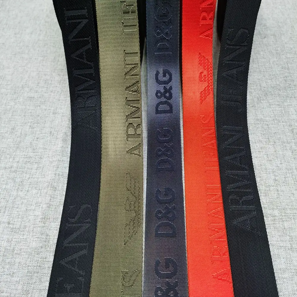 Fabriek Prijs Milieuvriendelijke Logo Gedrukt Riem 1 1.5 Inch Effen Kleur Geweven Logo Jacquard Rugzak Tas Strap Custom Nylon