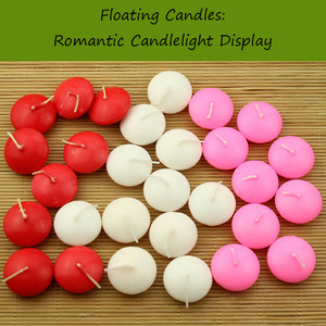 Bougies flottantes rondes en paraffine, non parfumées et imperméables, idéales pour des ambiances romantiques - Vente en gros - Product Image 6