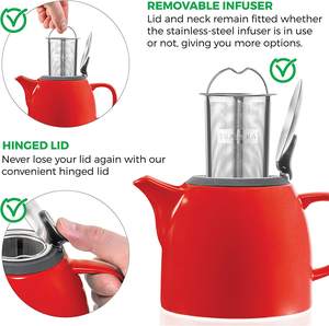 Nouveau lot de tasses à thé en céramique émaillée de couleur chinoise personnalisées en porcelaine infuseur en acier inoxydable théière de voyage - Product Image 5