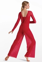 Robe de danse lyrique classique pour femme, en maille extensible douce, pour performance scénique, avec manches longues, design de danse lyrique