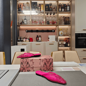 Jimmy Women's Trendy Pointed Toe Slip On Slippers Stylish Rhinestone Slide Sandals for Outdoor Casual Wear Chooing - Product Image 3