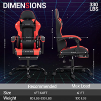 Ergonomique 360 °   Chaise de jeu pivotante et inclinable en cuir PU avec hauteur réglable pour les cafés Internet à domicile, les joueurs professionnels