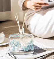 Bouteille en verre vide de luxe pour diffuseur de parfum d'ambiance, 100ml 200ml, plate, mignonne et élégante, avec bouchons en liège