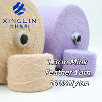 Xinglin Factory Bestseller Luxus Hochwertige 1,3 CM 100% Nylon Nerz Feder garn für Mode Strick maschine