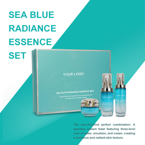 Cura a tre livelli di crema di emulsione d'acqua che crea un Set di essenza di radianza blu texture pelle luminosa e luminosa - Product Image 5