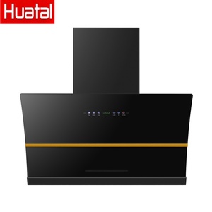 <span class=keywords><strong>Cappa</strong></span> aspirante da cucina a parete nera da 700 mm <span class=keywords><strong>con</strong></span> pulsante, filtro a deflettore, senza canna fumaria - Product Image 4