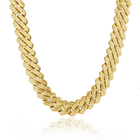 Chaîne Miami Cuban Link en moissanite, sertie de diamants, 2 rangées, 14 mm, VVS, certifiée GRA, hip hop, argent sterling 925, bijoux fins, collier pour homme