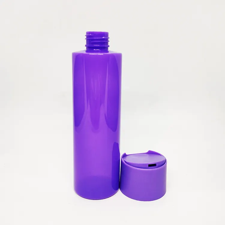 OEM OEM sıcak satış 200ml silindir yuvarlak plastik kozmetik şişesi PET kozmetik toner şişesi şampuan şişesi paket