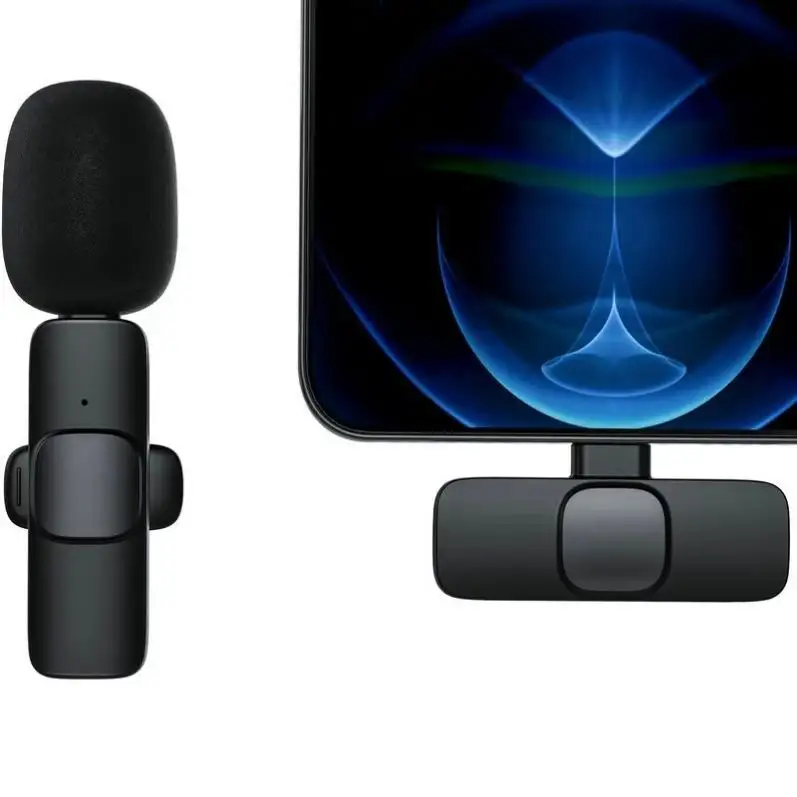 T1814 Microphone Lavalier sans fil Microphone d'enregistrement audio-vidéo portable pour téléphone mobile Android Live Game Mobile Phone