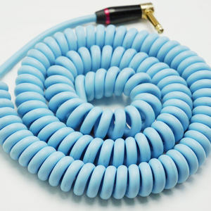 OEM trenzado profesional recto a recto <span class=keywords><strong>Jack</strong></span> 6,35mm TS a ángulo recto 1/4 eléctrico en espiral guitarra bajo Audio <span class=keywords><strong>Cable</strong></span> de resorte - Product Image 3