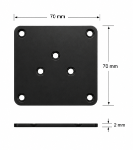 Plaque de fixation en métal pour pieds de canapé, support de montage pour meubles, revêtement en zinc, revêtement en poudre, quincaillerie pour canapé, chaise, table - Product Image 2