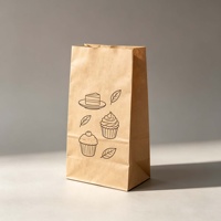 Sac en papier kraft brun anti-graisse pour aliments, burgers et pizzas à emporter, 15x9x27cm, recyclable - Vente directe usine