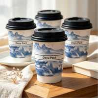 Gobelets en papier jetables à double paroi, écologiques et compostables, imprimés sur mesure de haute qualité pour café et thé chaud