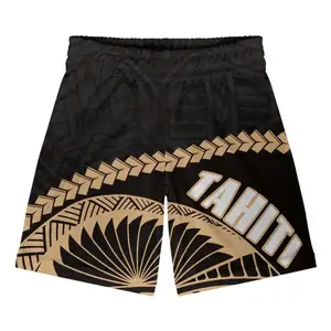 Pantalones cortos deportivos personalizados para hombre, ropa deportiva de secado rápido, informal, para gimnasio, Tahiti Tribal, Oem, de verano, 2023