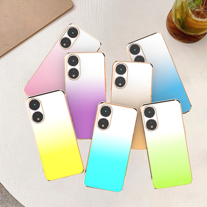 Nuevo producto 2024, funda para teléfono, cambio gradual de color, protección completa galvanizada para cámara para Oppo A78 5G A59, funda trasera para teléfono - Product Image 1