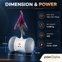 Jouet interactif intelligent pour chat avec plume pour l'exercice et le jeu des animaux de compagnie en intérieur, OEM ODM, marque privée, vente en gros et au détail PawGlobe