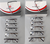 Lunettes demi-monture en acétate durable en acier inoxydable pour hommes