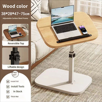 Table basse convertible moderne en bois massif, écologique, durable, pivotante et réglable, couleur noyer, pour canapé ou chevet