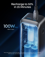 Batterie externe Anker Prime, 20 100 mAh, chargeur portable 3 ports avec sortie maximale de 220 W, charge bidirectionnelle